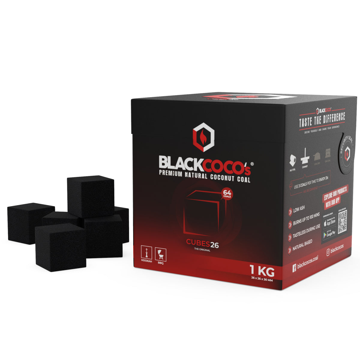 Blackcoco's Charcoal 26mm Cubes - 1 KG